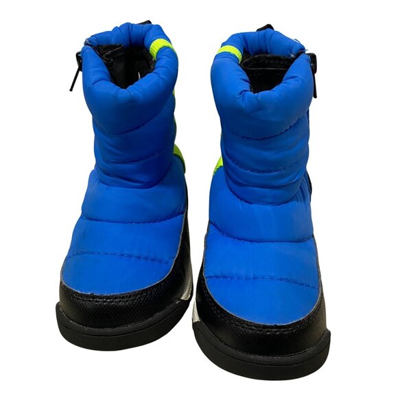 Toddler Winter Snow Boots Blue Black Zip Closure NonSlip Rubber Sole Insulated - Picture 4 of 6